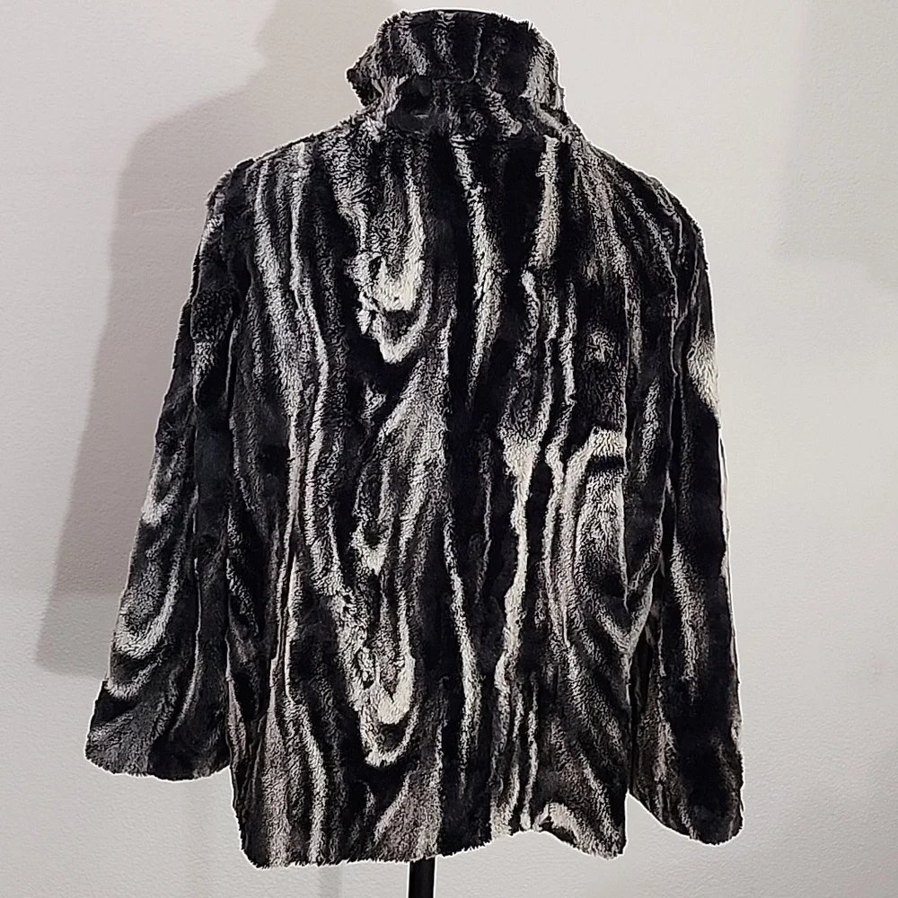 Erin London Jacket Faux Fur Luxurious Black Size L